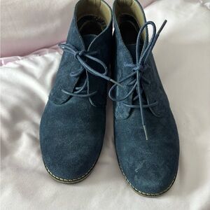 Women's Blue Suede White Mountain Bootie Shoes
